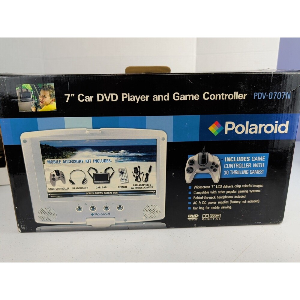 Portable DVD Player Polaroid PDV-0707N TFT-LCD (7") Brand New Car Tv Vintage